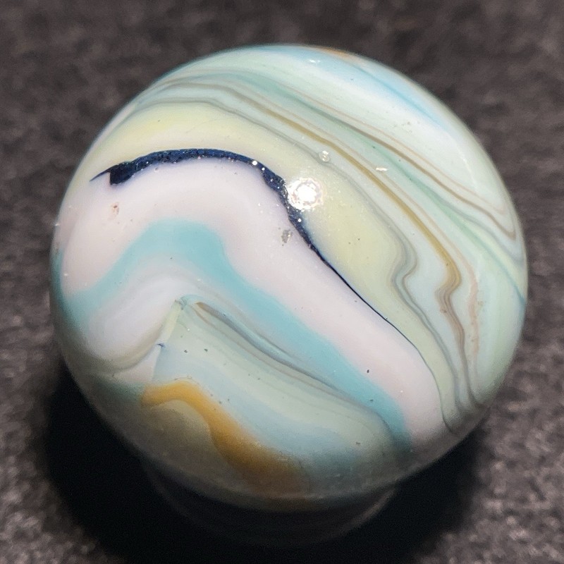 Jabo Marbles-Joker 3-Blue Aventurine/Sea Green/Golden Yellow Swirl(.80")