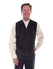 Scully Western Vest Mens Rangewear Silk Single Breast Button F0 RW344