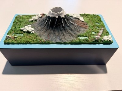 Mount Fuji Tissue Box Volcano Disaster Art Sculpture Japan Stationary Office