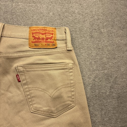 Jeans Levis 511 uomo 30x30 slim fit pantalone pendolare Timberwolf marrone denim linguetta rossa - Foto 12 di 16