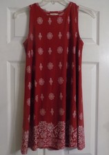 Women's Ann Taylor Loft Outlet Size XS Red White Sleeveless Dress Pullover