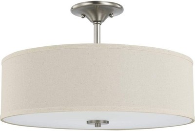 Progress Lighting Inspire Semi Flush Mount Light Brushed Nickel P350168-009