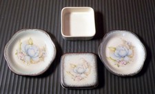 Trio of Palissy Royal Worcester Spode Trinket Box & Two Jewellery Pin Dishes