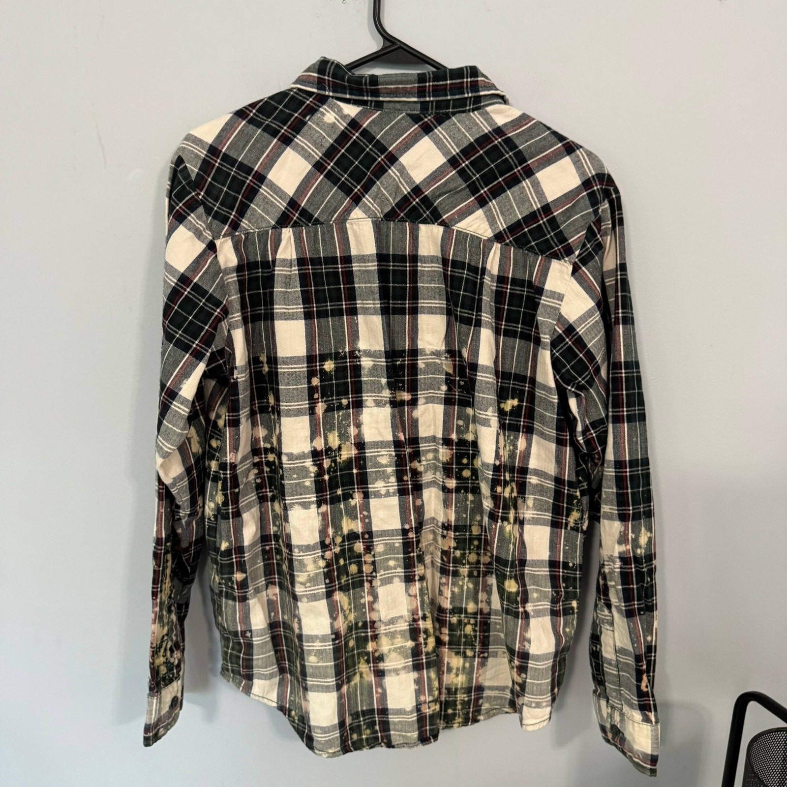 Vanilla Star Bleached Button Down Plaid Shirt Wom… - image 2
