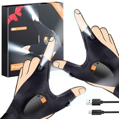 Angeln Handschuhe LED Taschenlampen Wiederaufladbare für Arbeiten Camping