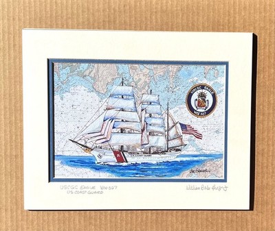 USCGC Eagle Art Print Coast Guard Academy Groton CT graduation coastie guardsman