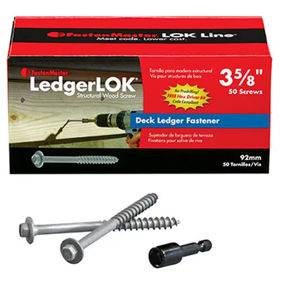 Ledgerlok Structural Ledger Board Screws - 3-5/8 Inch Wood Screws with Hex Head