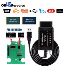 Obdresource Obd2 Usb Adapter Elm327 V1.5 Diagnostic Tool Ms-canhs-can Switch