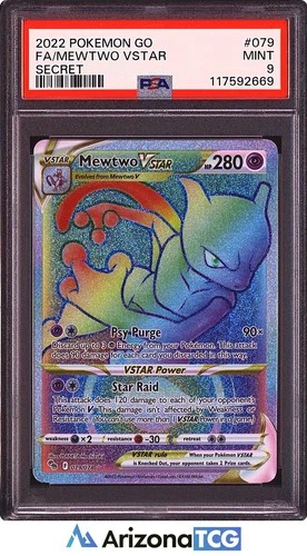 Pokemon 2022 Mewtwo VSTAR 079/078 Full Art Secret Rare Pokemon GO PSA 9