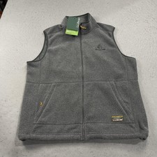 LL Bean Vest Mens Large Gray Mountain Classic Fleece Zip Hiking ChemGroup NWT