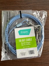 Tie-out Cable for SMALL DOGS - 15 feet, for up to 25 lbs - BNIP