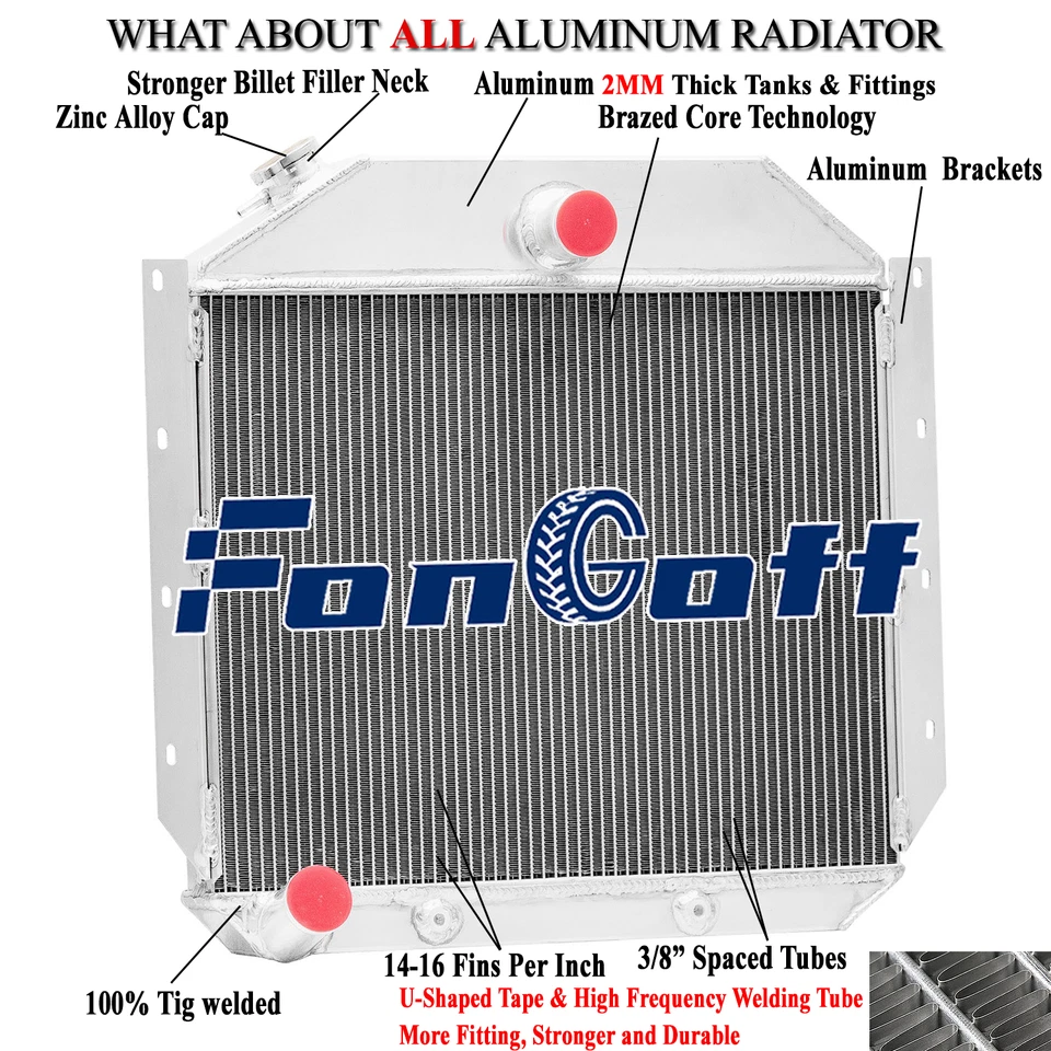 3 Core Radiator For 1951-1957 International Harvester L/R/S Series Trucks AT MT. - Image 2 of 4