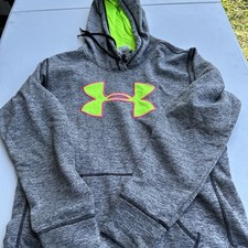 Under Armour Zip Up Hoodie women s Size medium semi Fit Cold Gear fluorescent