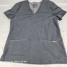 Figs Technical Collection Scrub Top Women's Medium Gray Short Sleeve Uniform