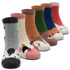Boys Wool Socks Kids Thick Winter Socks Thermal Crew Socks for Boys 6 Pairs