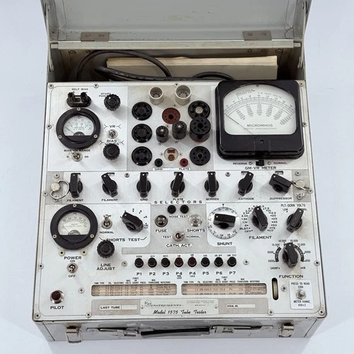 Hickok RD Instruments Model 1575 Transconductance Vacuum Tube Tester w/ Manual