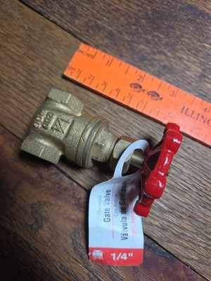 1/4'' Gate Valve BK/ MUELLER 200 WOG  LOW LEAD 1/4'' FIP x 1/4'' FIP