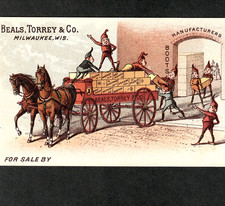 Elf Shoe Factory Beals Torrey Brownies Milwaukee Boot Wagon Trade Card SR.C.bts