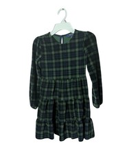 Polo Ralph Lauren Girls Corduroy Dress Size 6x green plaid