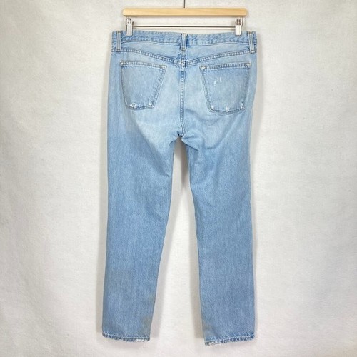 J. Pantalones de mezclilla Crew Broken In Boyfriend desgastados lavado claro pierna recta talla 10 - Imagen 8 de 12