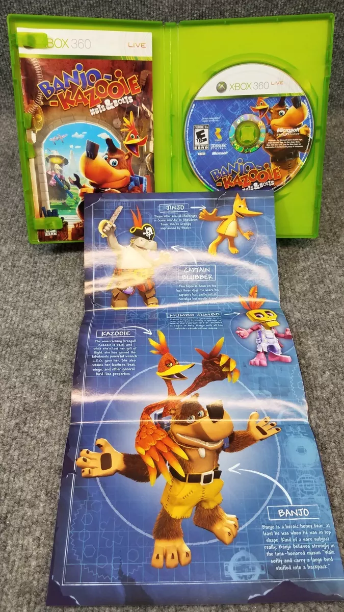 Banjo-Kazooie: Nuts & Bolts (Xbox 360, 2008) Complete With Manual and  Foldout