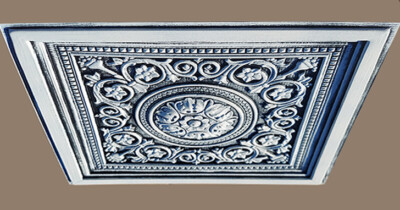 Grid System, Pop In, 2' x 2', 3D, PVC, Ceiling Tiles MAJESTY Rustic White Black