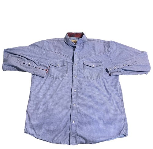 Cowboy Legend Shirt Men XL Blue Pearl Snap Cowboy Western Lightweight Casual