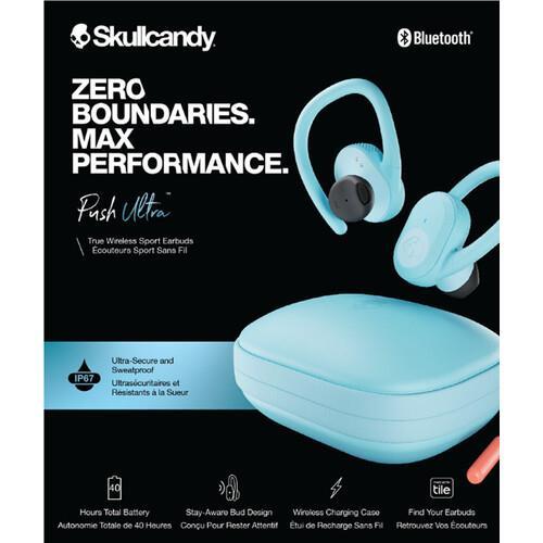 Skullcandy Push Ultra In-Ear Wireless Sports Headphones| IP67 Waterproof - Blue - Picture 3 of 6