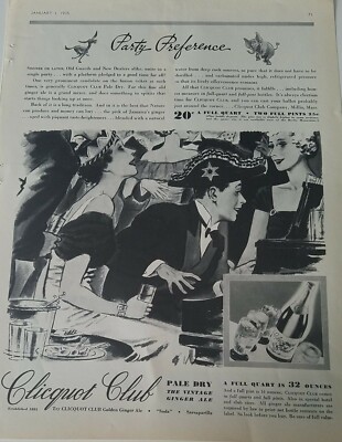 1935 Cliquot Club pale dry vintage ginger ale party preference vintage ...