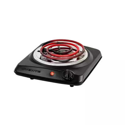 6 in. Black Single Coil Burner Hot Plate - Portable Electric Stove for Cooking