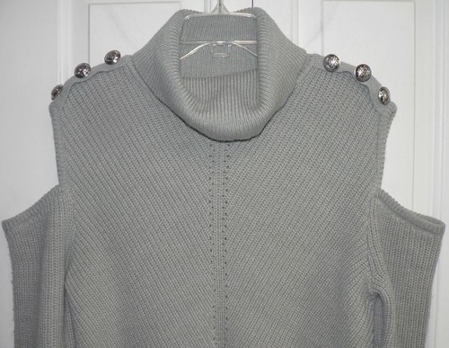 I.N.C International Concepts Turtleneck Cold-Shoulder Sweater in Grey Medium $90 - Picture 3 of 4