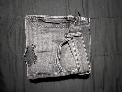 H & M Coupe Moulante Skinny Fit Distressed Men's Black Jeans Size 30 x 32 - Picture 7 of 12