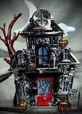 New Haunted House Nightlight Wallflower Plug In Bath & Body Works Silver Red