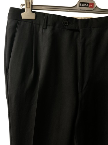 Timeless Vintage Men's Pleated black wool Dress Trousers | Size EU 54 - Picture 2 of 10