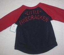 NWT BABY GAP UPF 50  SWIM SHIRT RASHGUARD RED/BLUE 76 FIRECRACKER SZ 0-6 MOS