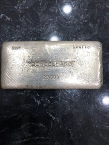 1-Rare-Engelhard-Bull-Bar-20-Oz-Vintage-Poured-999-Silver-Ingot-Beautiful