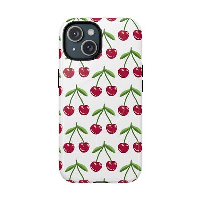 Two Layer Magsafe iPhone 14/15/16 Plus/Pro/Pro Max Cherry Case Matte Glossy