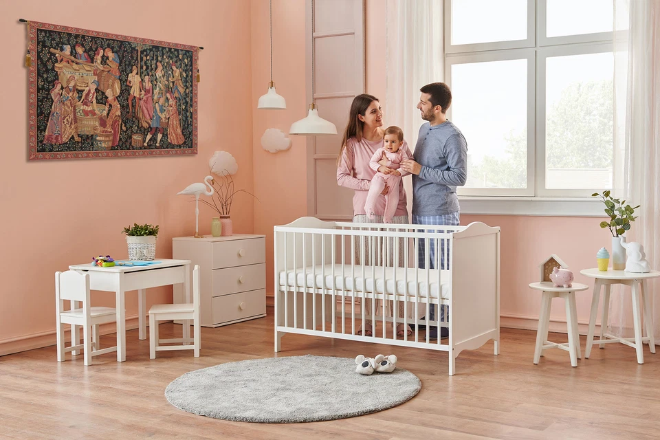 The Vintage Medieval Wine Mille Fleur Belgian Tapestry Wall Art Hanging (New) - Image 3 of 4