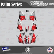 Graphics Kit for POLARIS SCRAMBLER 850 1000 2013-2021 Paint - Red (16 Mil)