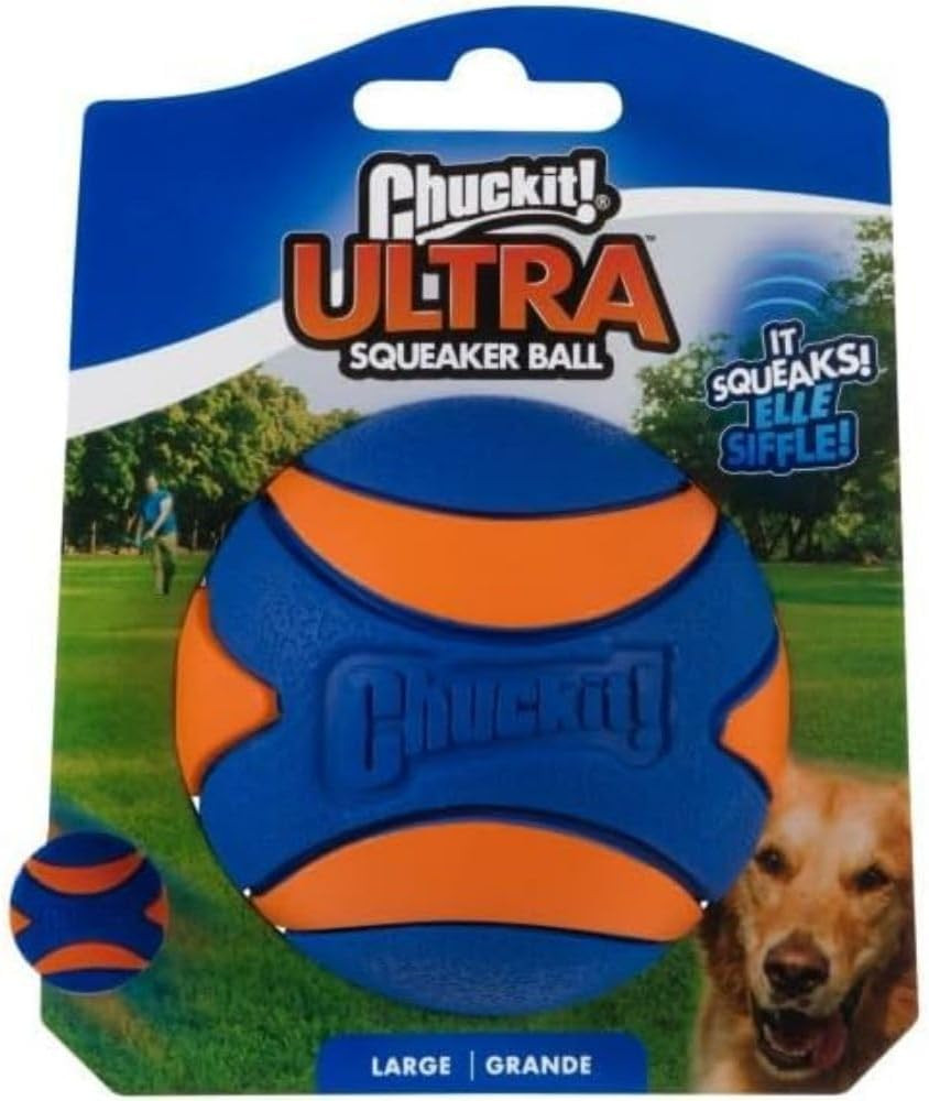Chuckit Ultra Squeaker Ball Dog Toy, Large (3 Inch), 1-Pack