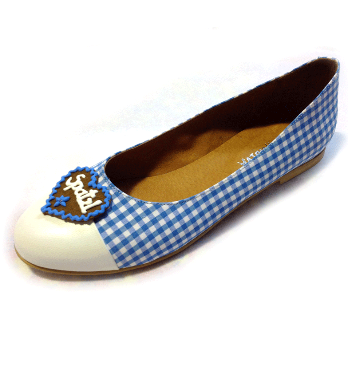 Trachten Ballerinas bluee Dirndl shoes Oktoberfest with Gingerbread Heart White Trachten Ballerinas bluee Dirndl shoes Oktoberfest with Gingerbread Heart White