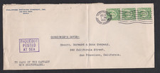 PHILIPPINES CANADA sealed cover 1933 PAQUEBOT POSTED AT SEA +cancelled Vancouver