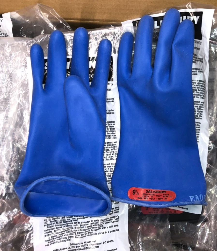 SALISBURY D120 LINEMAN electrical insulating rubber GLOVES TYPE II 1000V AC