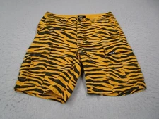 Huf Shorts Mens 30 Orange Camo Ripstop Tiger Cargo 8" Skate Colorful Hip Hop