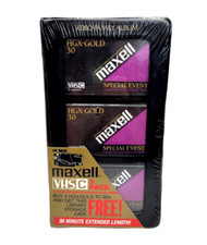 Maxell VHS-C TC-30 HGX Gold Premium High Grade Video Tapes 3 Pack  Case NEW