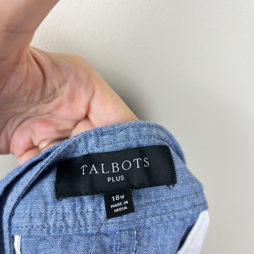 NWT Talbots Newport Chambray Blue Tie Waist Utility Skirt Plus Size 18W - Picture 4 of 7