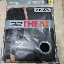 2 PACK WOMENS SMALL 32 DEGREES HEAT BASE LAYER PANTS BLACK NEW