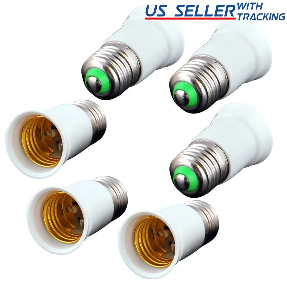 6 pack Light Bulb Socket Extender E26 Standard Medium Base 1.5