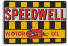 TIN SIGN Speedwell Motor Oil Gas Metal Décor Wall Art Garage Shop A615