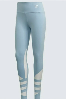 Adidas Originals Trefoil Logo High Waisted Leggings Size XS Blue